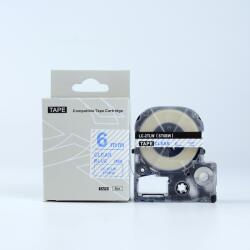 Compatibil Epson LK-2TLN, ST6BW, 6mm x 9m, text albastru / fundal transparent, banda compatibila (LKST6BW)