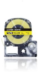 Compatibil Epson LC-3YBP, SC9YW, 9mm x 8m, text negru / fundal galben, banda compatibila (LCSC9YW)