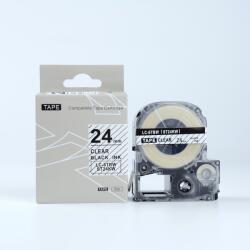 Compatibil Epson LK-6TBN, ST24KW, C53S656007, 24mm x 9m, text negru / fundal transparent, banda compatibila (LKST24KW)