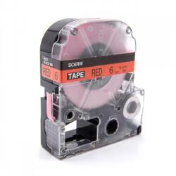 Compatibil Epson LK-2RBP, SC6RW, C53S652001, 6mm x 9m, text negru / fundal rosu, banda compatibila (LKSC6RW)