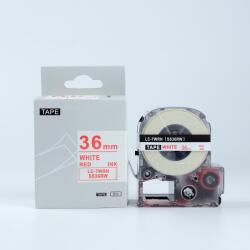 Compatibil Epson LK-7WRN, SS36RW, 36mm x 9m, text rosu / fundal alb, banda compatibila (LKSS36RW)