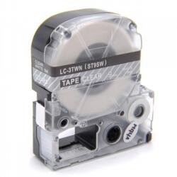 Compatibil Epson LC-3TWN, ST9SW, 9mm x 8m, text alb / fundal transparent, banda compatibila (LCST9SW)