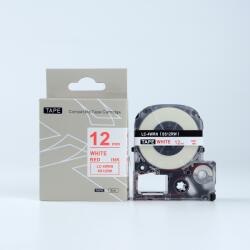 Compatibil Epson LK-4WRN, SS12RW, C53S654011, 12mm x 9m, text rosu / fundal alb, banda compatibila (LKSS12RW)