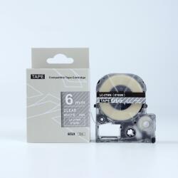 Compatibil Epson LK-2TWN, ST6SW, 6mm x 9m, text alb / fundal transparent, banda compatibila (LKST6SW)