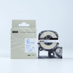 Compatibil Epson LK-2WLN, SS6BW, 6mm x 9m, text albastru / fundal alb, banda compatibila (LKSS6BW)