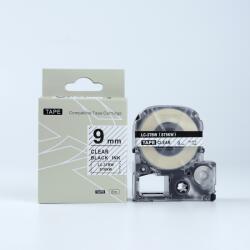 Compatibil Epson LK-3TBN, ST9KW, C53S653004, 9mm x 9m, text negru / fundal transparent, banda compatibila (LKST9KW)