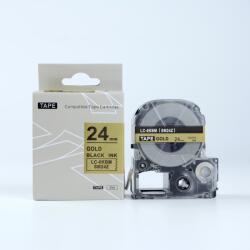 Compatibil Epson LK-6KBM, SM24ZW, 24mm x 9m, text negru / fundal auriu, banda compatibila (LKSM24ZW)