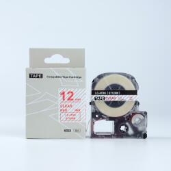Compatibil Epson LK-4TRN, ST12RW, 12mm x 9m, text rosu / fundal transparent, banda compatibila (LKST12RW)