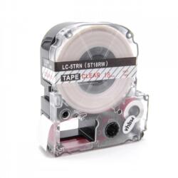 Compatibil Epson LC-5TRN, ST18RW, 18mm x 8m, text rosu / fundal transparent, banda compatibila (LCST18RW)