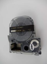 Compatibil Epson LK-6BKP, SC24KZ, C53S672096, 24mm x 9m, text auriu / fundal negru, banda compatibila (LKSC24KZ)