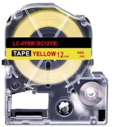 Compatibil Epson LK-4YRN, SC12YR, 12mm x 9m, text rosu / fundal galben, banda compatibila (LKSC12YR)