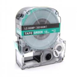 Compatibil Epson LK-5GWV, SD18GW, 18mm x 9m, text alb / fundal verde, banda compatibila (LKSD18GW)