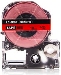Compatibil Epson LK-5RBP, SC18RW, C53S655002, 18mm x 9m, text negru / fundal rosu, banda compatibila (LKSC18RW)