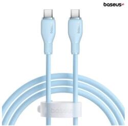 Baseus Cablu de date Baseus Pudding Series, 100W, USB-C la USB-C, Fast Charging, 1.2 metri (Albastru deschis)
