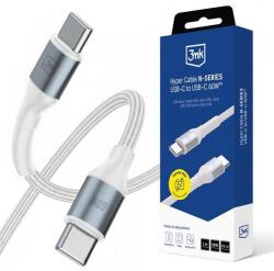 3mk Protection Cablu Date si Incarcare USB-C - USB-C 3MK Hyper N, 60W, 1m, Alb - evomag