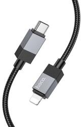 hoco. x110 adatkábel, type-c - lightning, 27w, pd gyorstöltő, 100cm, cipőfűző, fekete (X110_C_L_B)