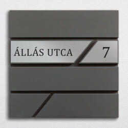  Modern postaláda gravírozott névtáblával, antracit, ezüst színnel, 1 soros