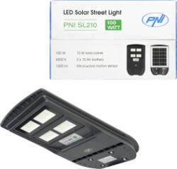 PNI Lampa de iluminat stradal PNI SL210 100W cu panou solar incorporat 10W 6500K 1000lm 2 x acumulator 10Ah incorporat senzor de miscare cu (PNI-SL210) Covor