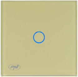 PNI Intrerupator simplu cu touch PNI SH101G indicator LED sticla Auriu (PNI-SH101G)