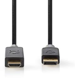 Nedis DisplayPort kábel | DisplayPort Dugasz | HDMI Csatlakozó | 4K@30Hz | Aranyozott | 2.00 m | Kerek | PVC | Antracit | Doboz (CCBW37100AT20)