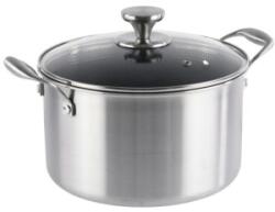 Grunberg Cratita Inox cu Capac Sticla, 26 cm, 7.20 l, Invelis Antiaderent, Compatibila Inductie, Grunberg (GR9526)