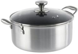 Grunberg Cratita Inox cu Capac Sticla, 28 cm, 6.10 l, Invelis Antiaderent, Compatibila Inductie, Grunberg (GR9928)