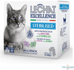 LECHAT Excellence 12x100gr Steril Kacsa-nyúl szószos falatkák
