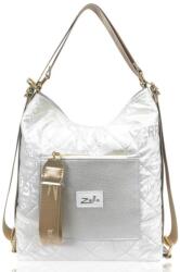 ZELLIA Női Válltáska/Hátizsáká Alakítható 19010 Ekrü - Steppelt - Vízlepergetős - Betűs Anyag (ZLK-19010-15642974)