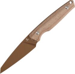 Tenable Knives Tenable Parr Rose Gold Coated 14C28N Brown Micarta G011B7 (G011B7)