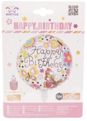  45 cm Happy Birthday fólia lufi, többféle, héliumm (55245)