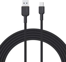AUKEY CB-NAC 2 USB-A Apa - USB-C Apa 2.0 Adat és Töltőkábel - Fekete 1.8m