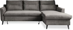 Miuform Stylish Stan sötétszürke kinyitható bársony sarokkanapé, jobb oldali - Miuform