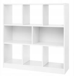 SONGMICS Könyvespolc nappaliba fehér fa 97, 5 x 30 x 100 cm (LBC52WT)