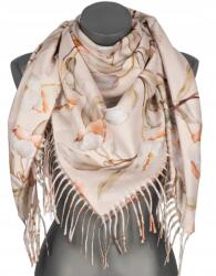 Versoli Női Átmeneti Kendő Virágokkal Ajándék Rojtokkal RCC28-3 Ecru