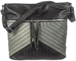 Feng Da Ferdén csíkos fekete - szürke műbőr női oldaltáska Fengda (f 2262 black)