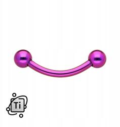 OTHER Piercing Lila Titán Szemöldök Banán 1, 2/12/3 mm fülbevaló