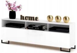 Krak Meble Rtv szekrény Komód Play Open 140 Fehér Fekete Lábak (111120140100)