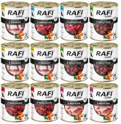 RAFI Classic nedves kutyaeledel 12x800g ízletes mix 5 ízben Dolina Noteci