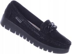 SKOTNICKI Fekete Balerinacipő Lordsy Bebújós Mokaszin Női Metál 40 (P-3-0669 czarne)