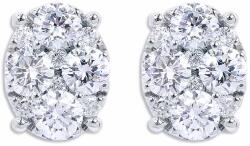 White & Black Aurelia ovális gyémánt fülbevaló - 0, 9 karát (AU14189)