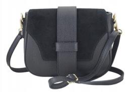 Barberinis kézitáska postás táska valódi bőr, fekete (969-1)