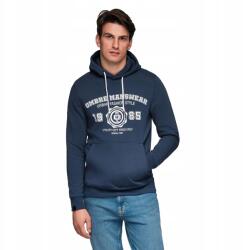 Ombre Sportos férfi kapucnis pulóver nagy nyomott mintával sötétkék V2 B1714 XXL (182513)
