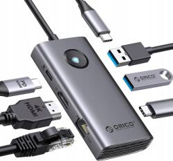 ORICO Hub dokkoló állomás 6in1 Orico Usb-c Hdmi 3xUSB RJ45 (OR1)
