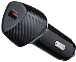 Forcell F-ENERGY Carbon CC50-1A autós töltő USB A QC3.0 3A 18W, fekete
