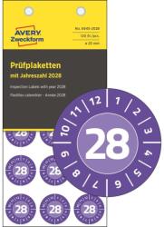 Avery-Zweckform Avery eltávolíthatatlan öntapadó plakett 2028 év-hónapokkal Ø 20 mm - lila (6945-2028)