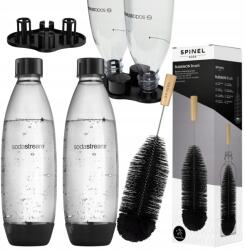 SodaStream Szett: 2x Palack SodaStream Fuse 1L Fekete Csepegtető Kefe (7290113764231)