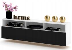 Krak Meble Függő szekrény Rtv komód Play fehér fekete 180 (11210180130)