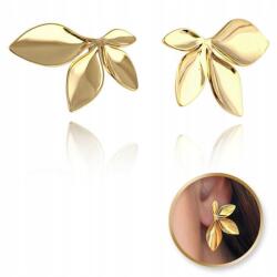  Nemesacél fülbevaló 14k arany bevonattal Levelek KST3227 (5903678579876)