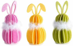 Decorer Set 3 figurine Iepurasi Paste textil multicolor Ø 9 cm x 19, 5 H (A56.48.20)