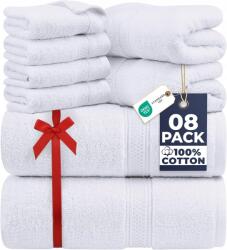  8 db-os pamut törölköző szett puha nedvszívó fehér Utopia Towels (FBAUT0374)